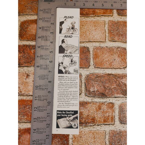 1942 Vintage Telephone Directory Ad -‎ "Plead, Read, Speed" WWII Era Print - Picture 4 of 4